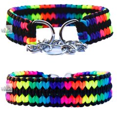 Paracordový obojek BLACK RAINBOW DOUBLE COBRA