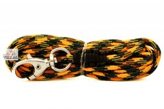 Paracordové vodítko ORANŽOVOČERNOZELENÉ