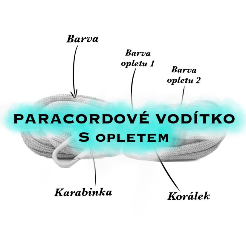 Paracordové vodítko S OPLETEM - NAVRHNI SI - Délka vodítka: 3m