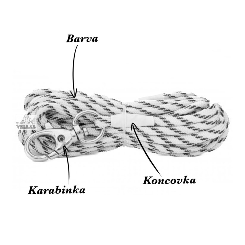 Paracordové vodítko S KONCOVKOU - NAVRHNI SI - Délka vodítka: 3.5m