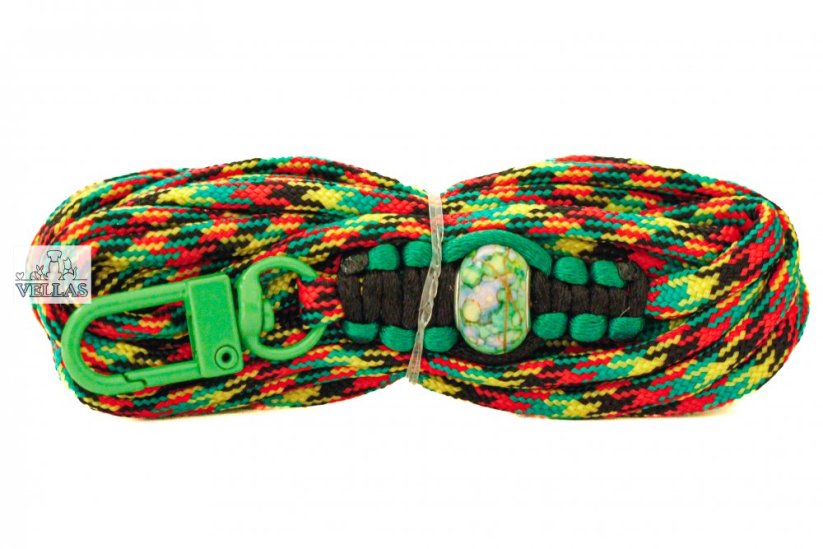 Paracordové vodítko ZELENÝ MULTICOLOR