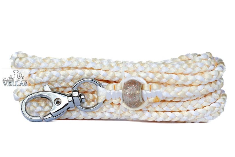 Vodítko pletené BÍLOKRÉMOVÉ