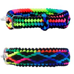 Paracordový obojek BLACK X-RAINBOW