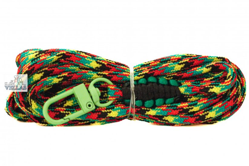 Paracordové vodítko ZELENÝ MULTICOLOR