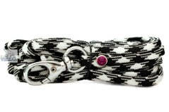 Paracordové vodítko ČERNOBÍLÉ