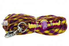 Paracordové vodítko FIALOVOŽLUTÉ