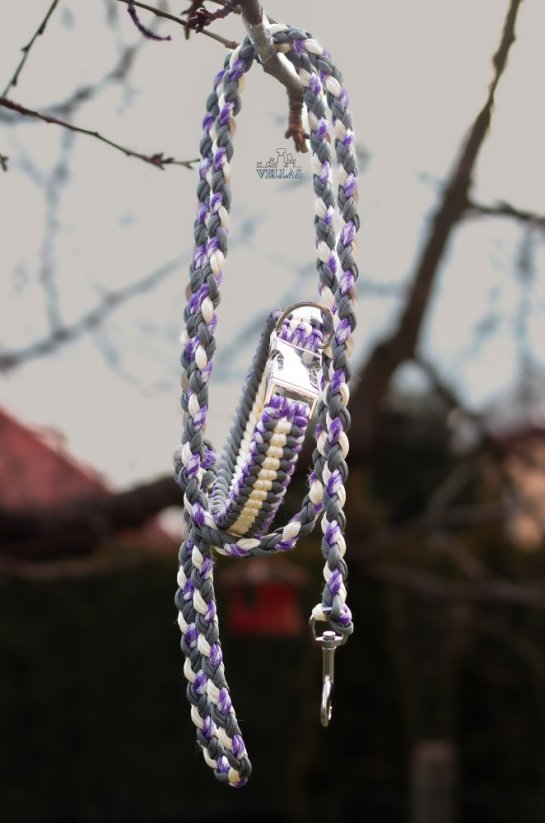 Paracordový obojek IVORY - Velikost pleteného obojku: L (40 - 49 cm)