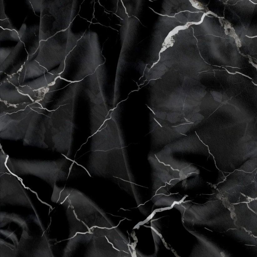 Látka - Letní nepružný softshell - Vzor: BLACK MARBLE - 1,4m