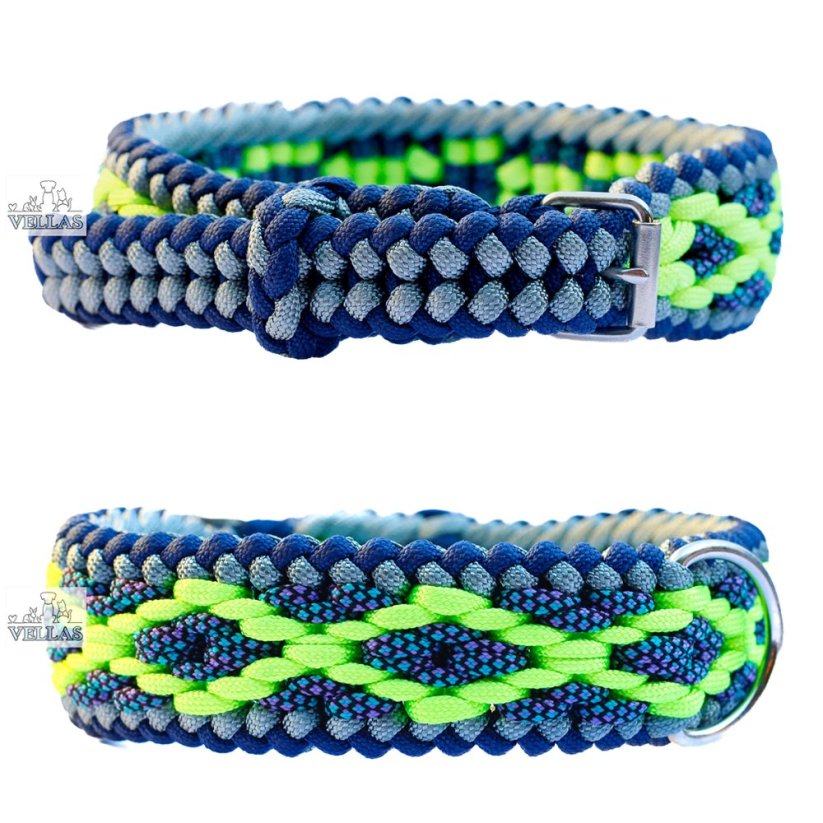 Paracordový obojek SHAGGY - Velikost pleteného obojku: M (30 - 39 cm)
