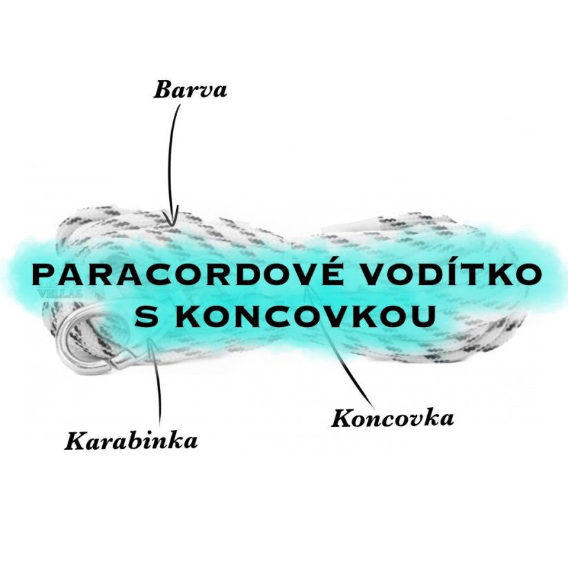 Paracordové vodítko S KONCOVKOU - NAVRHNI SI - Délka vodítka: 3.5m