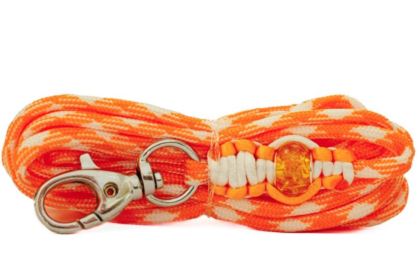 Paracordové vodítko ORANŽOVOBÍLÉ
