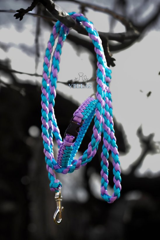 Paracordový obojek AURORA - Velikost pleteného obojku: L (40 - 49 cm)