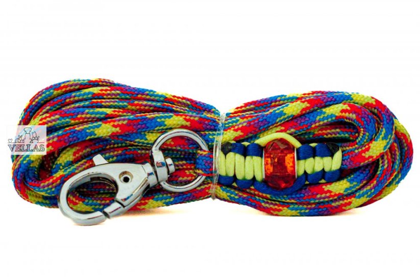 Paracordové vodítko MODRÝ MULTICOLOR - Varianty: 2. Varianta