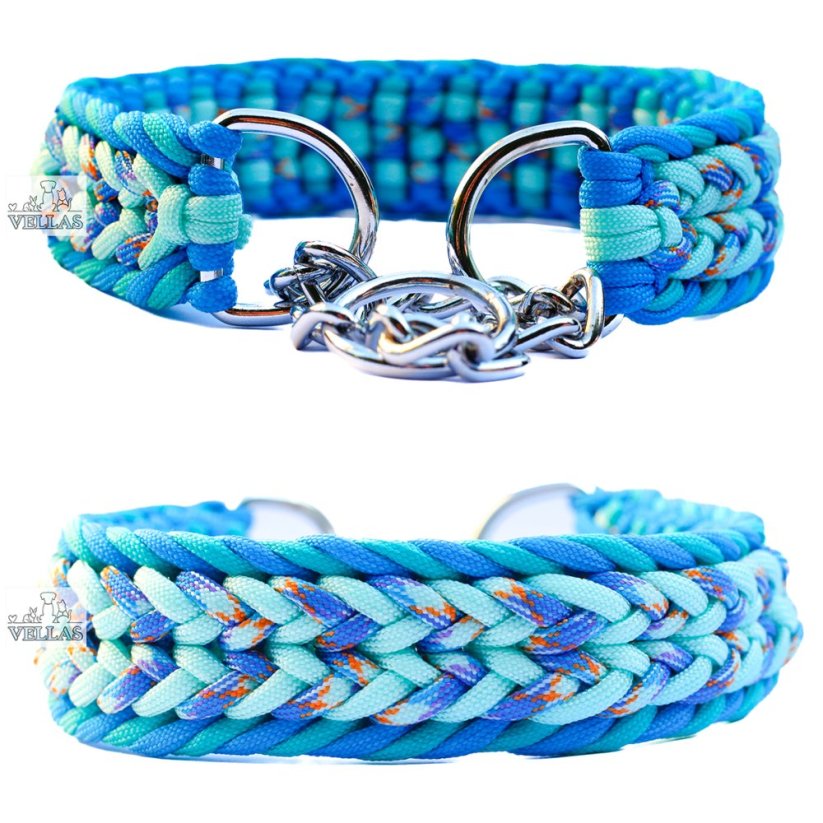 Paracordový obojek OCEAN - Velikost pleteného obojku: S (20 - 29 cm)