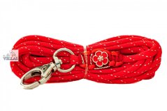 Paracordové vodítko ČERVENOSTŘÍBRNÉ