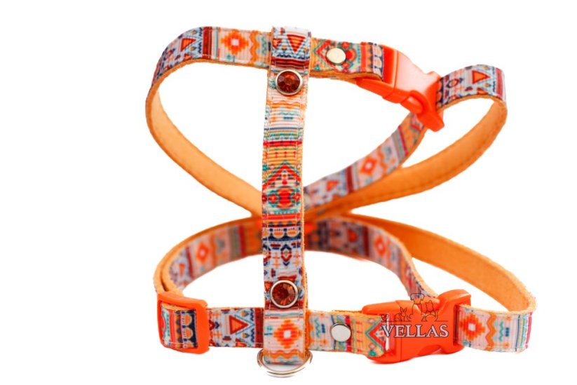 Postroj TRIBALS - Barva: Růžová, Velikost postroje: M