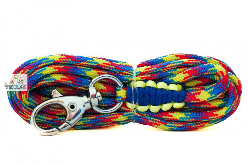 Paracordové vodítko MODRÝ MULTICOLOR - Varianty: 2. Varianta