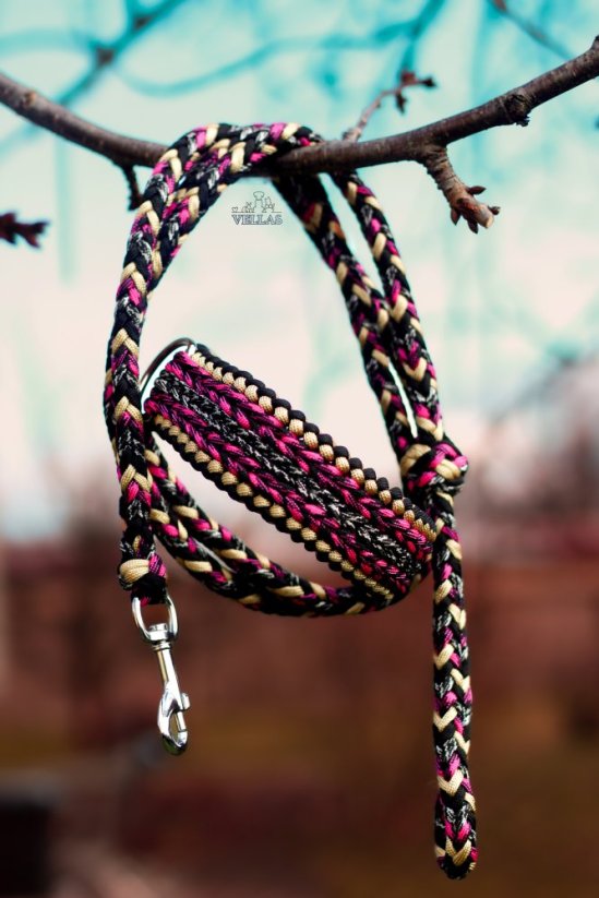 Paracordový obojek CREEK - Velikost pleteného obojku: M (30 - 39 cm)